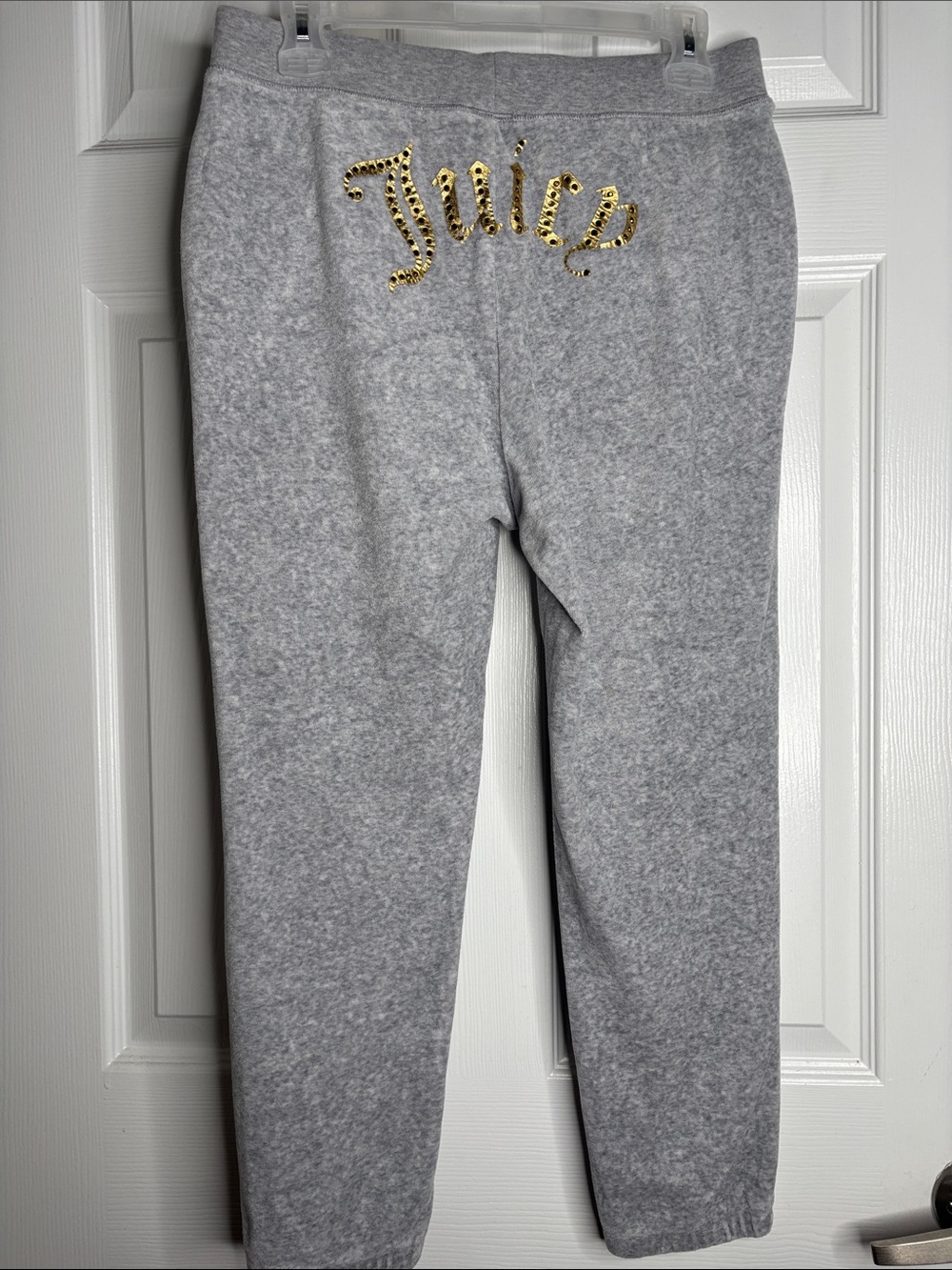 Juicy Couture Gray Sweatpants with Gold Rhinestone Juicy Logo